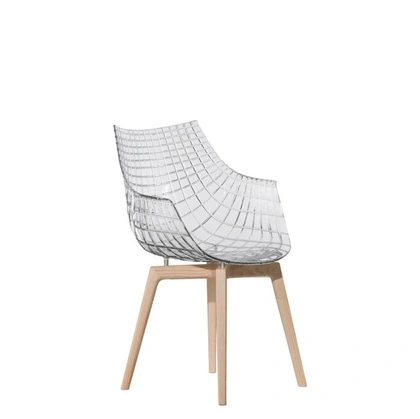 Sedia in policarbonato con struttura in frassino Meridiana di Driade