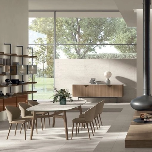 Sedia Meryl in tessuto e legno di Tomasella