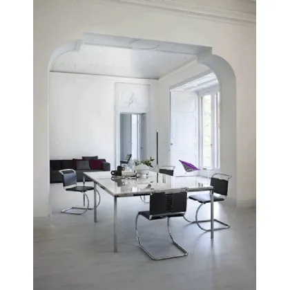 Sedia MR Side Chair in pelle di Knoll