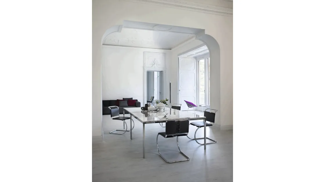 Sedia MR Side Chair in pelle di Knoll