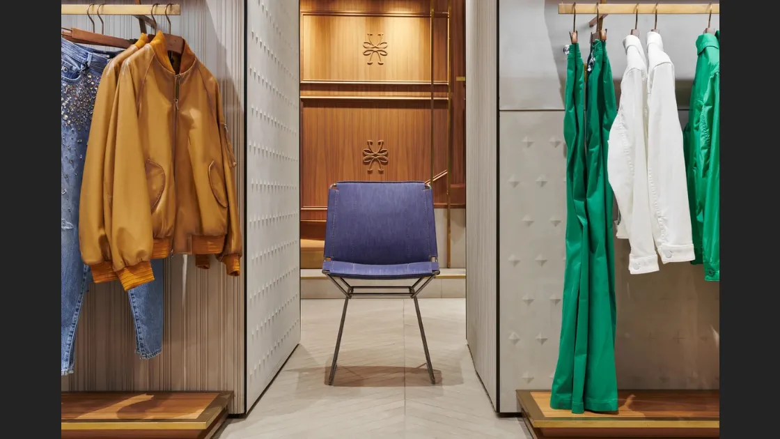 Sedia in tessuto Neil Denim Chair di MDF Italia