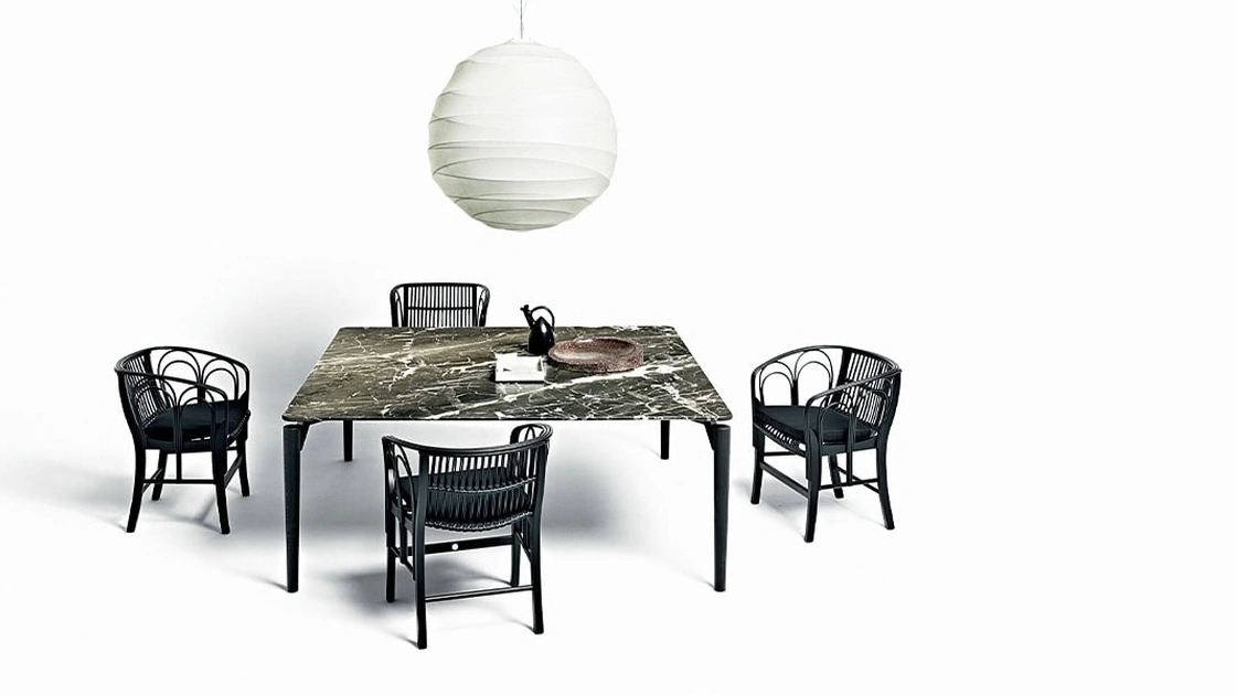 Sedia Uragano in midollino e frassino di De Padova