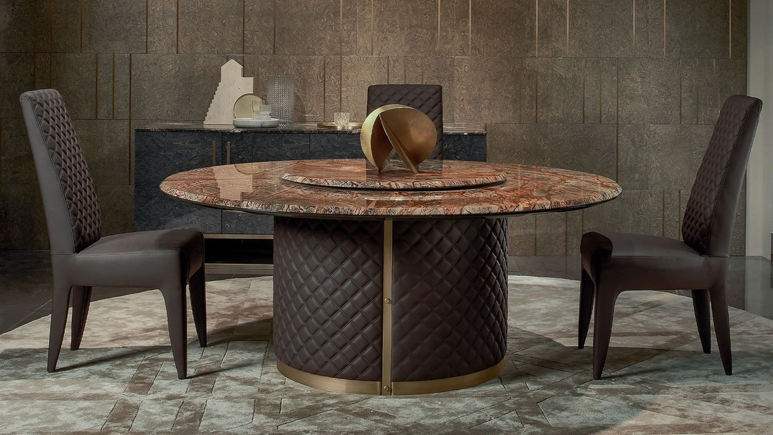 Tavolo Alfred rotondo con top in marmo di Daytona Home