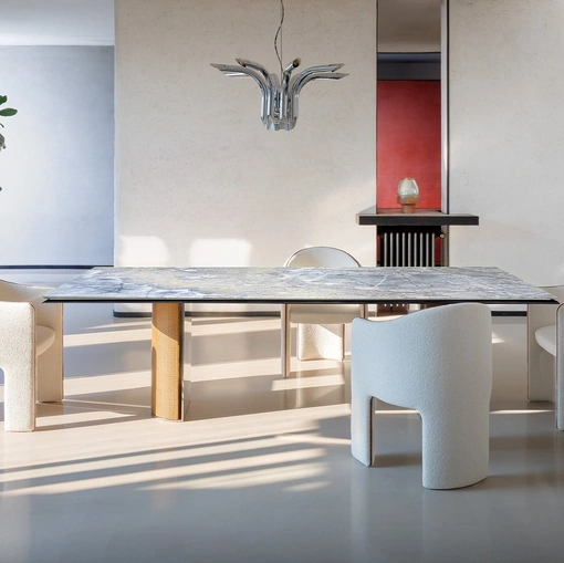 Tavolo Curtis con piano in marmo di Daytona Home