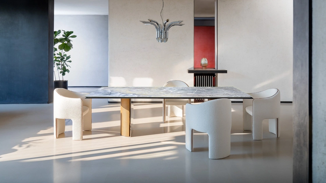 Tavolo Curtis con piano in marmo di Daytona Home