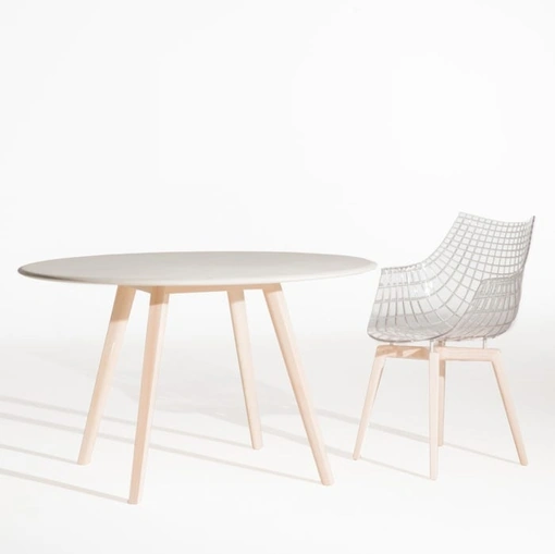 Tavolo rotondo in legno Meridiana di Driade