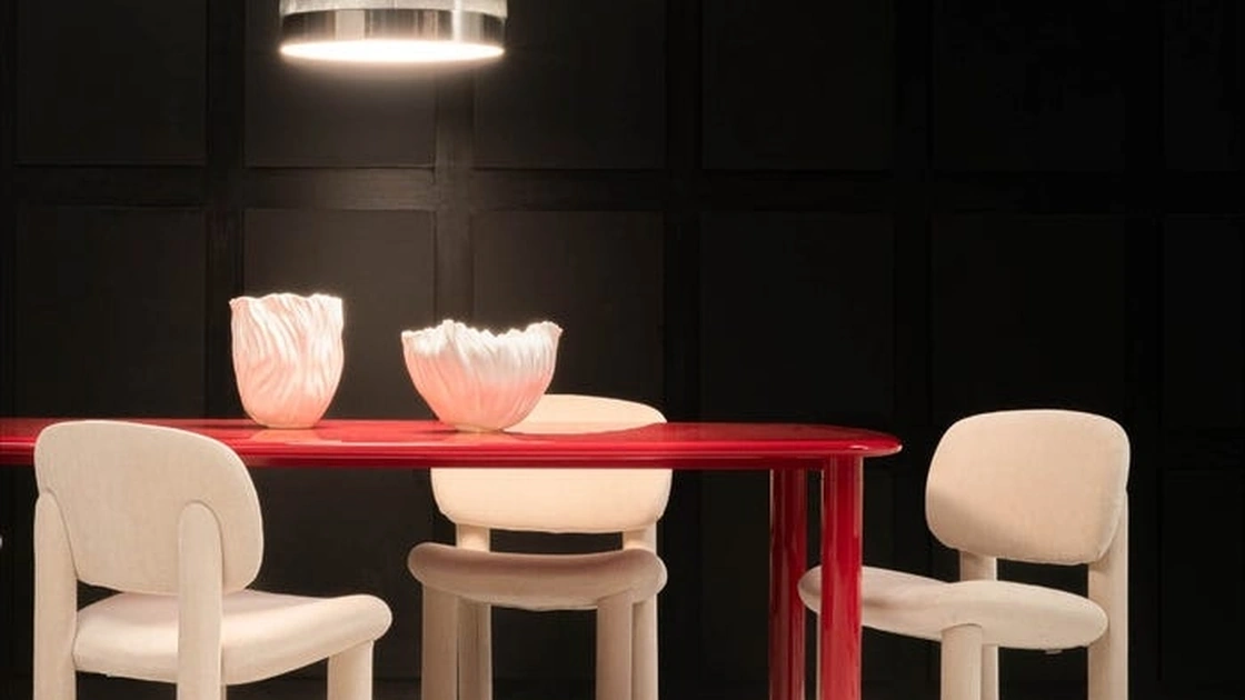 Tavolo Tottori laccato lucido Rosso di Driade