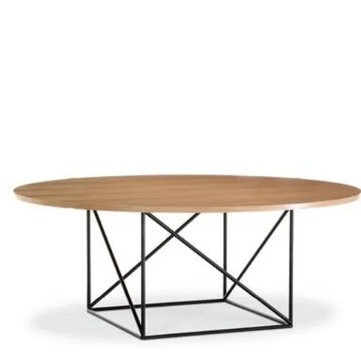 Tavolo LC15 Table de Conférence in legno di rovere massello con base in acciaio di Cassina