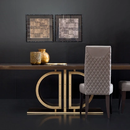 Tavolo Monogram in legno e ottone di Daytona Home