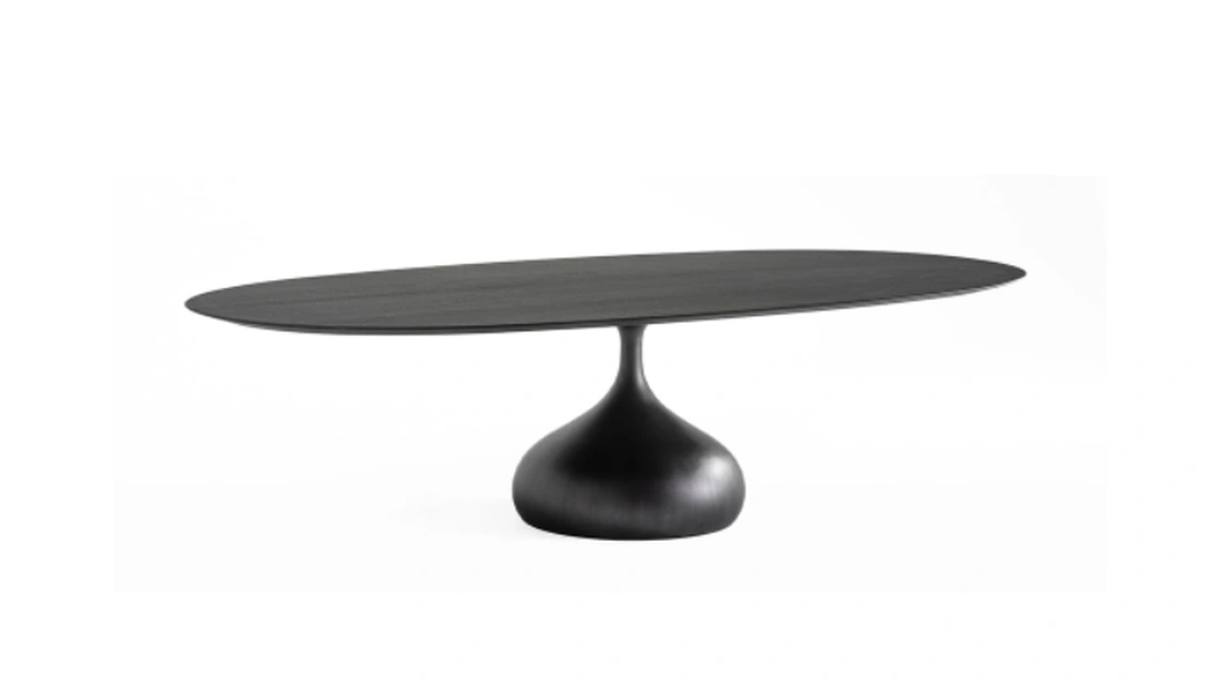 Tavolo Raindrops Bronze Casting in massello di rovere di De Padova