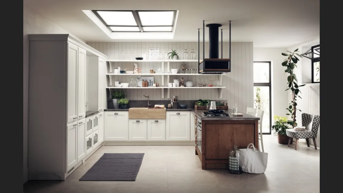 Cucina Classica Favilla 02 in laccato opaco Bianco di Scavolini