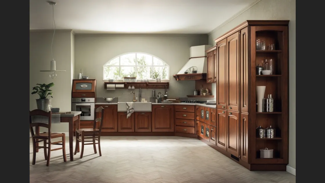 Cucina Classica angolare Madeleine 02 in Castagno di Scavolini
