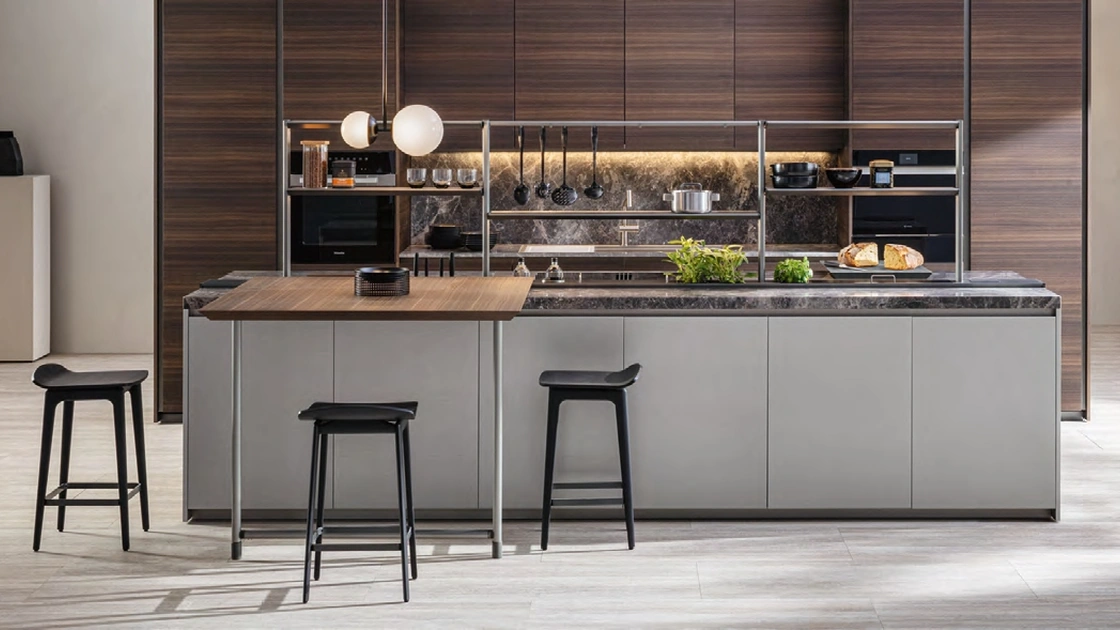 Cucina Design Hi-Line 6 Laccato Titan di Molteni & C