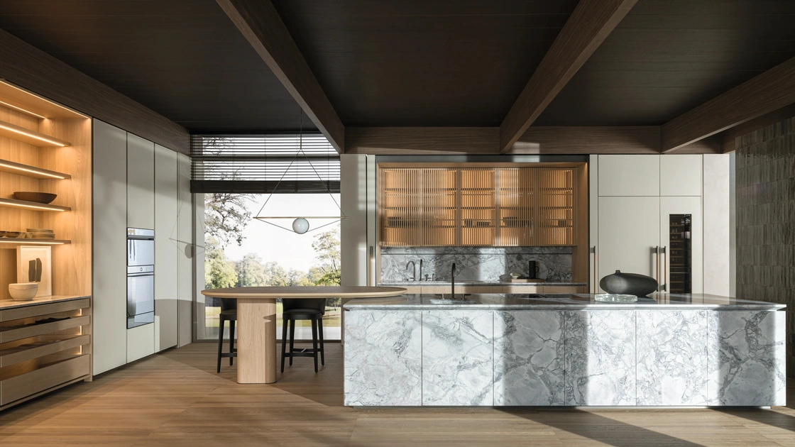 Cucina Design con isola Intersection Marmo di Molteni & C