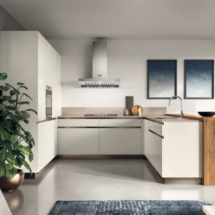 Cucina Moderna Boxi 08 in laccato Bianco di Scavolini