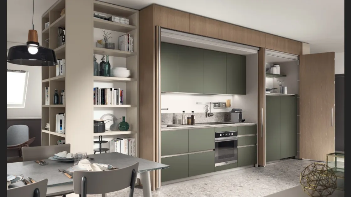 Cucina Moderna Boxi 05 Verde di Scavolini
