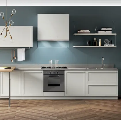 Cucina Moderna con penisola Carattere 15 Bianco Prestige di Scavolini