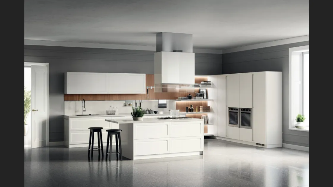Cucina Moderna Carattere 09 Bianco Prestige di Scavolini