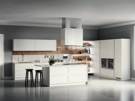 Cucina Moderna Carattere 09 Bianco Prestige di Scavolini