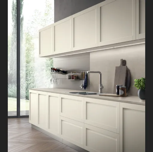 Cucina Moderna Carattere 07 in finitura Frassino Cotone di Scavolini