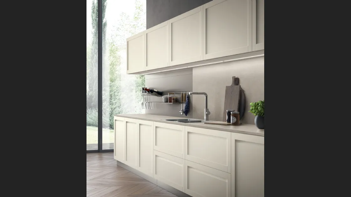 Cucina Moderna Carattere 07 in finitura Frassino Cotone di Scavolini