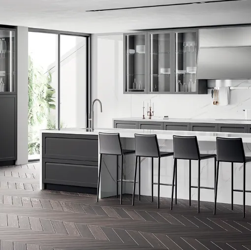 Cucina Moderna Carattere 08 Grigio Ferro di Scavolini