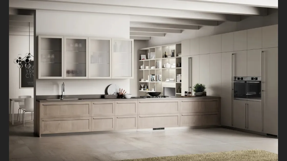 Cucina Moderna Carattere 14 in Frassino Arena e laccato Tortora di Scavolini