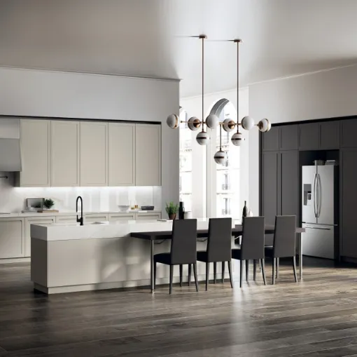 Cucina Moderna Carattere 10 laccato Tortora e Grigio Ferro di Scavolini