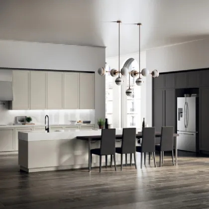 Cucina Moderna Carattere 10 laccato Tortora e Grigio Ferro di Scavolini
