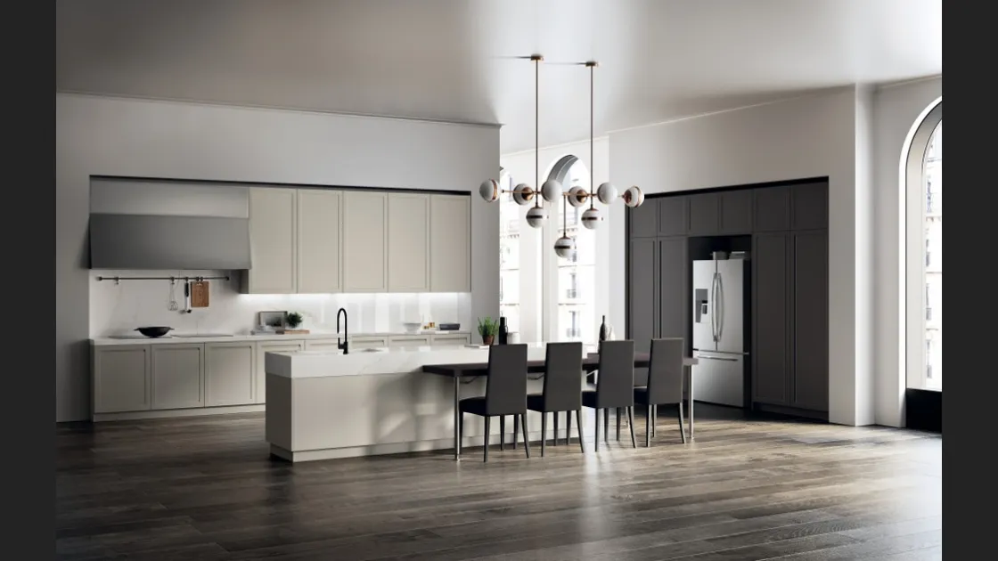 Cucina Moderna Carattere 10 laccato Tortora e Grigio Ferro di Scavolini