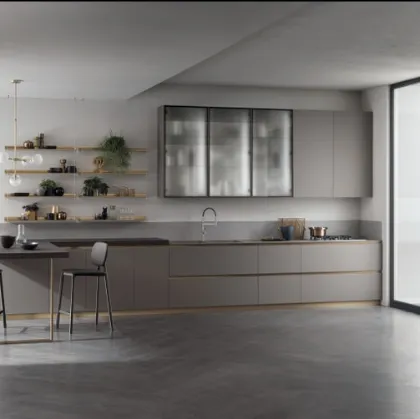 Cucina Moderna con penisola DeLinea 04 Grigio Londra di Scavolini