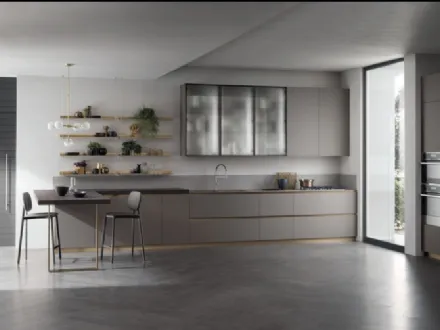Cucina Moderna con penisola DeLinea 04 Grigio Londra di Scavolini