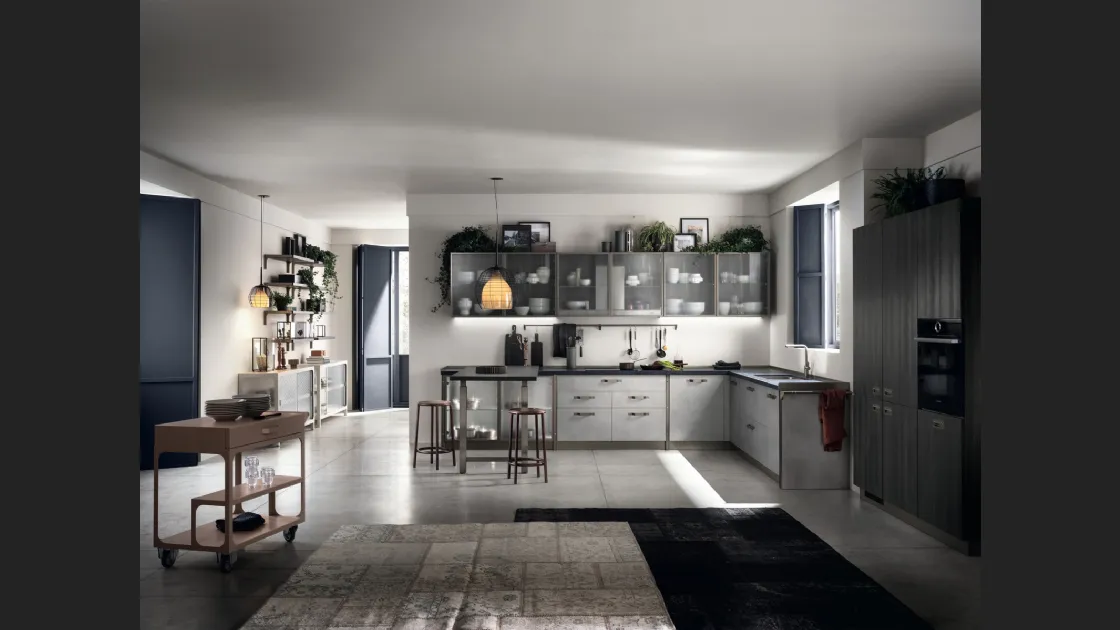 Cucina Moderna Diesel get Together 04 Industrial Showcases di Scavolini
