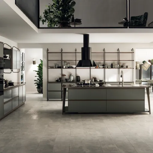 Cucina Moderna Diesel Open Workshop 09 Verde Minerale di Scavolini