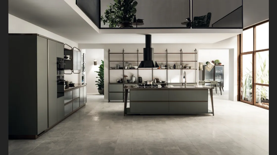 Cucina Moderna Diesel Open Workshop 09 Verde Minerale di Scavolini