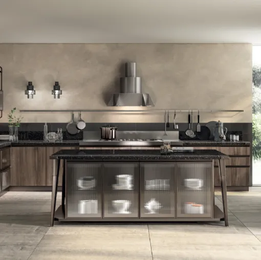 Cucina Moderna Diesel Open Workshop 03 Noce Garden di Scavolini