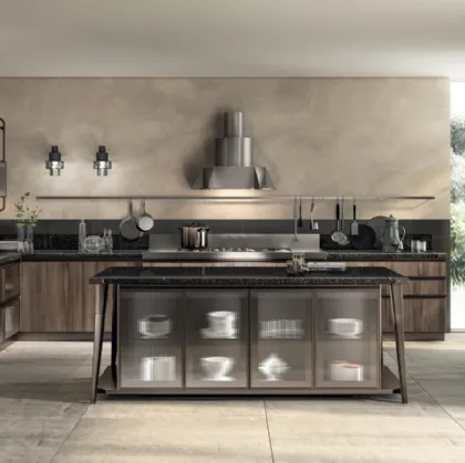 Cucina Moderna Diesel Open Workshop 03 Noce Garden di Scavolini