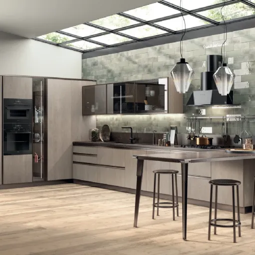 Cucina Moderna Diesel Open Workshop 01 in Rovere Gessato di Scavolini