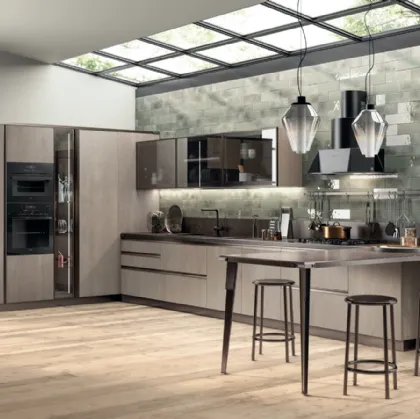 Cucina Moderna Diesel Open Workshop 01 in Rovere Gessato di Scavolini