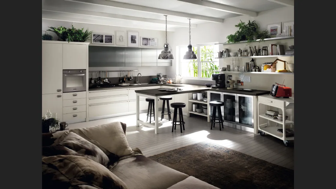 Cucina Moderna Diesel Social Kitchen 04 in Rovere laccato Tortora di Scavolini