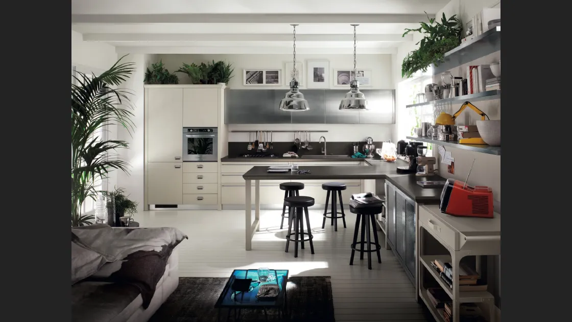 Cucina Moderna Diesel Social Kitchen 04 in Rovere laccato Tortora di Scavolini