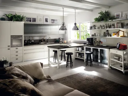 Cucina Moderna Diesel Social Kitchen 04 in Rovere laccato Tortora di Scavolini