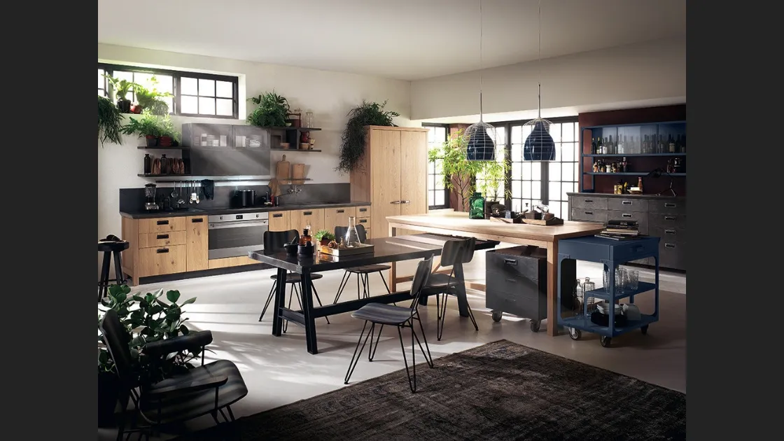 Cucina Moderna Diesel Social Kitchen 01 in Rovere Nodato di Scavolini