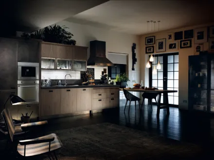 Cucina Moderna Diesel Social Kitchen 08 in Ruxe Grey con penisola di Scavolini