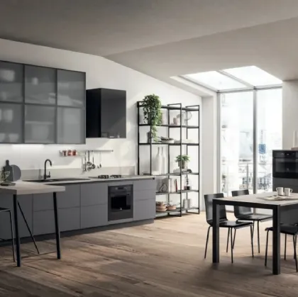 Cucina Evolution 07 Grafite e Vetro Screen di Scavolini