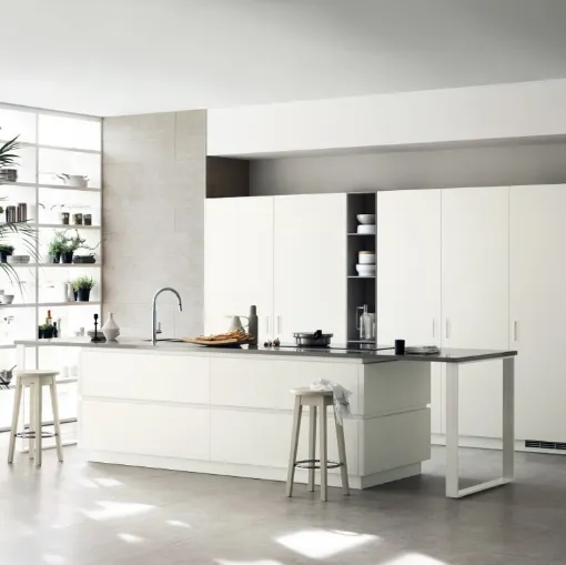 Cucina Moderna Foodshelf 01 laccato Bianco Prestige di Scavolini