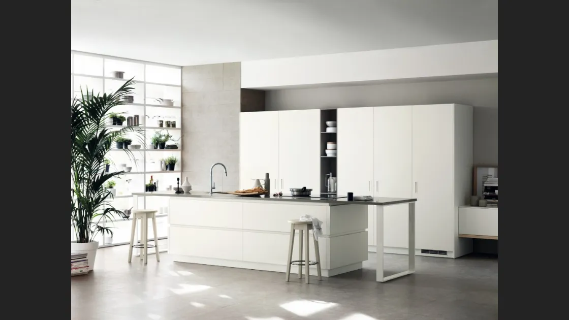 Cucina Moderna Foodshelf 01 laccato Bianco Prestige di Scavolini