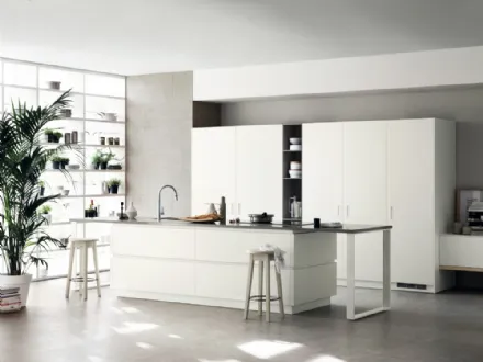Cucina Moderna Foodshelf 01 laccato Bianco Prestige di Scavolini