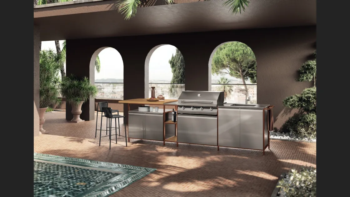 Cucina Moderna Formalia Outdoor 01 in acciaio di Scavolini