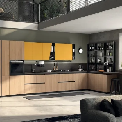 Cucina Moderna Liberamente 09 Rovere Grano e Giallo Senape di Scavolini